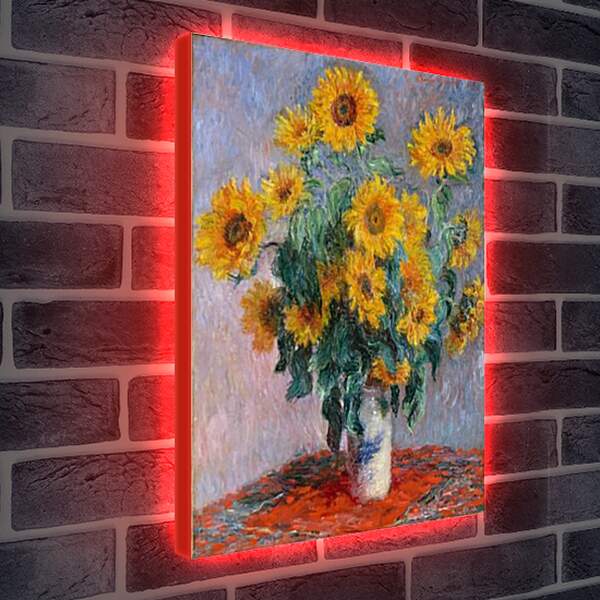 Лайтбокс световая панель - Bouquet of sunflowers. Клод Моне