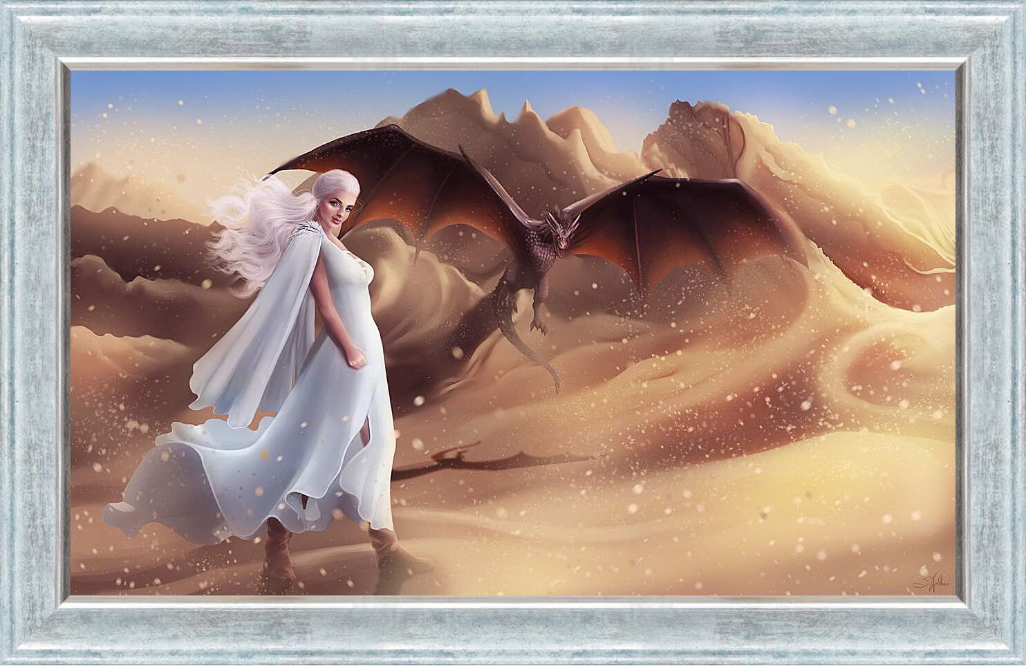 Картина в раме - Дейeнерис и дракон