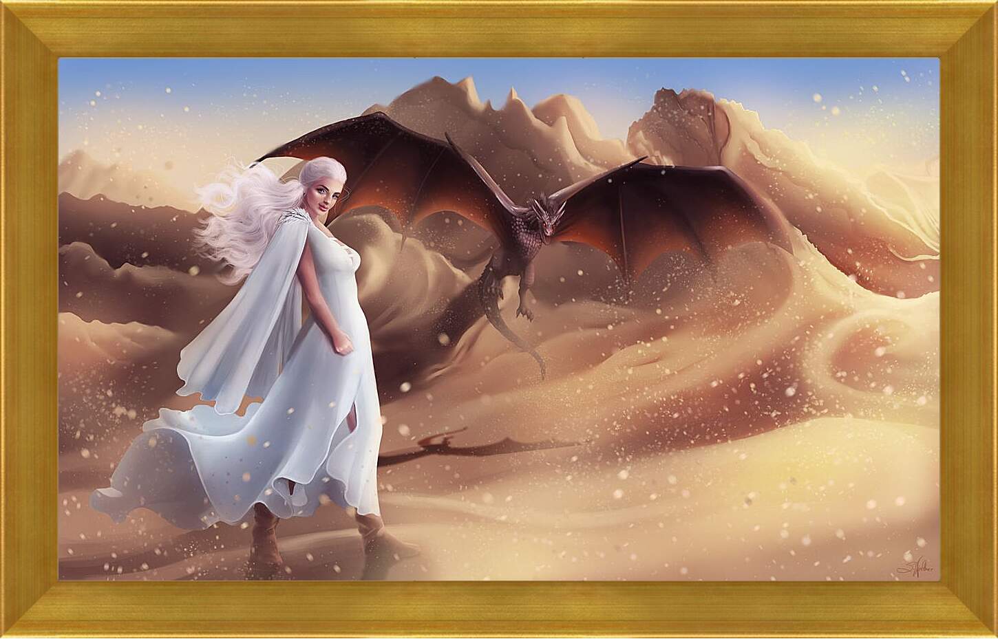 Картина в раме - Дейeнерис и дракон