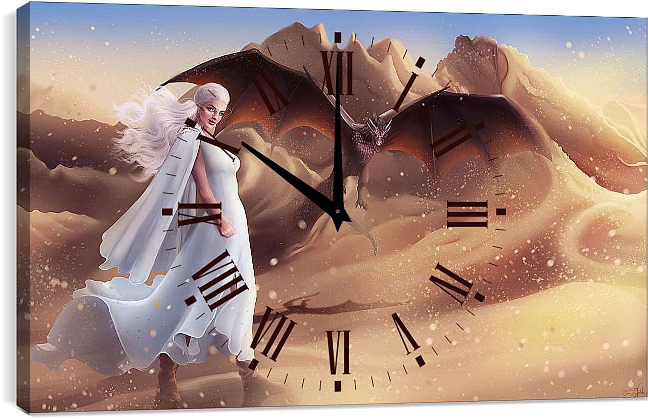 Часы картина - Дейeнерис и дракон