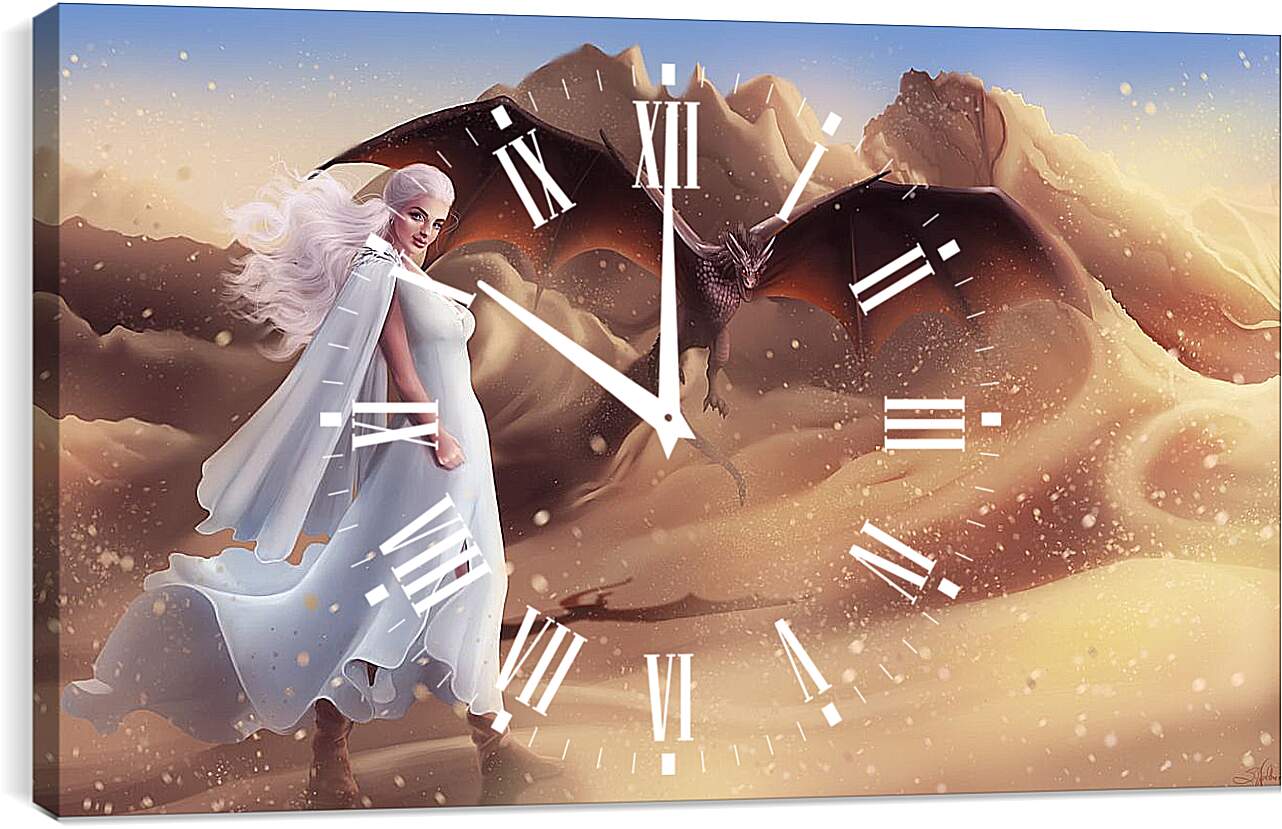 Часы картина - Дейeнерис и дракон