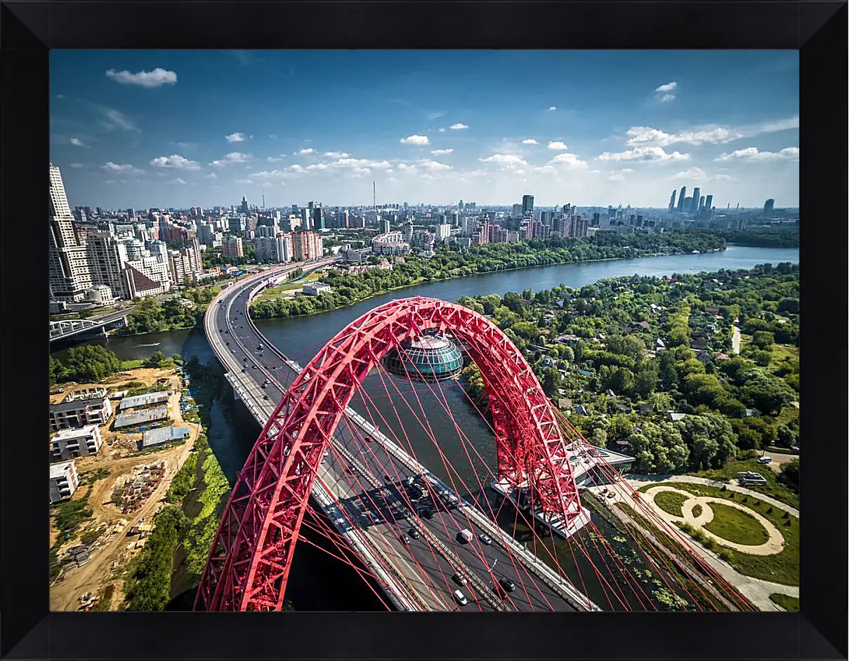 Картина в раме - Живописный мост с верху