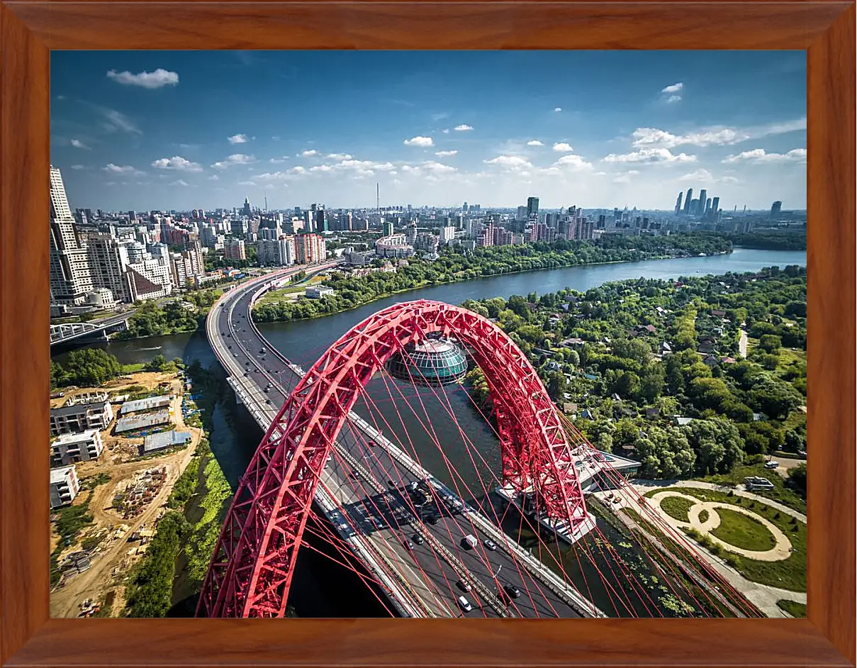 Картина в раме - Живописный мост с верху