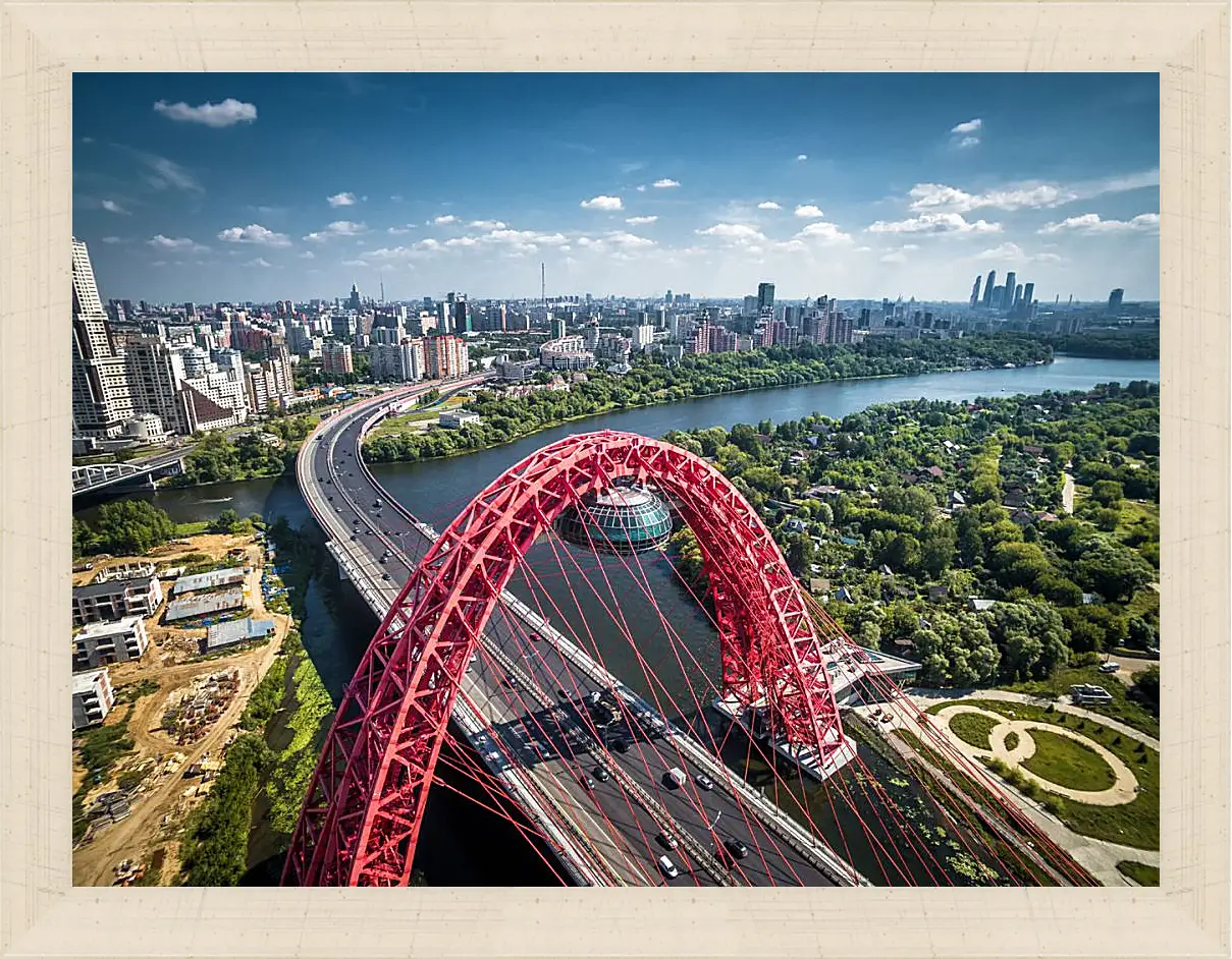 Картина в раме - Живописный мост с верху