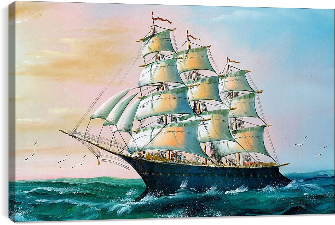 Постер и плакат - Парусный корабль в море
