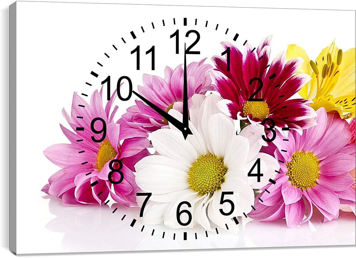 Часы картина - Букет цветов