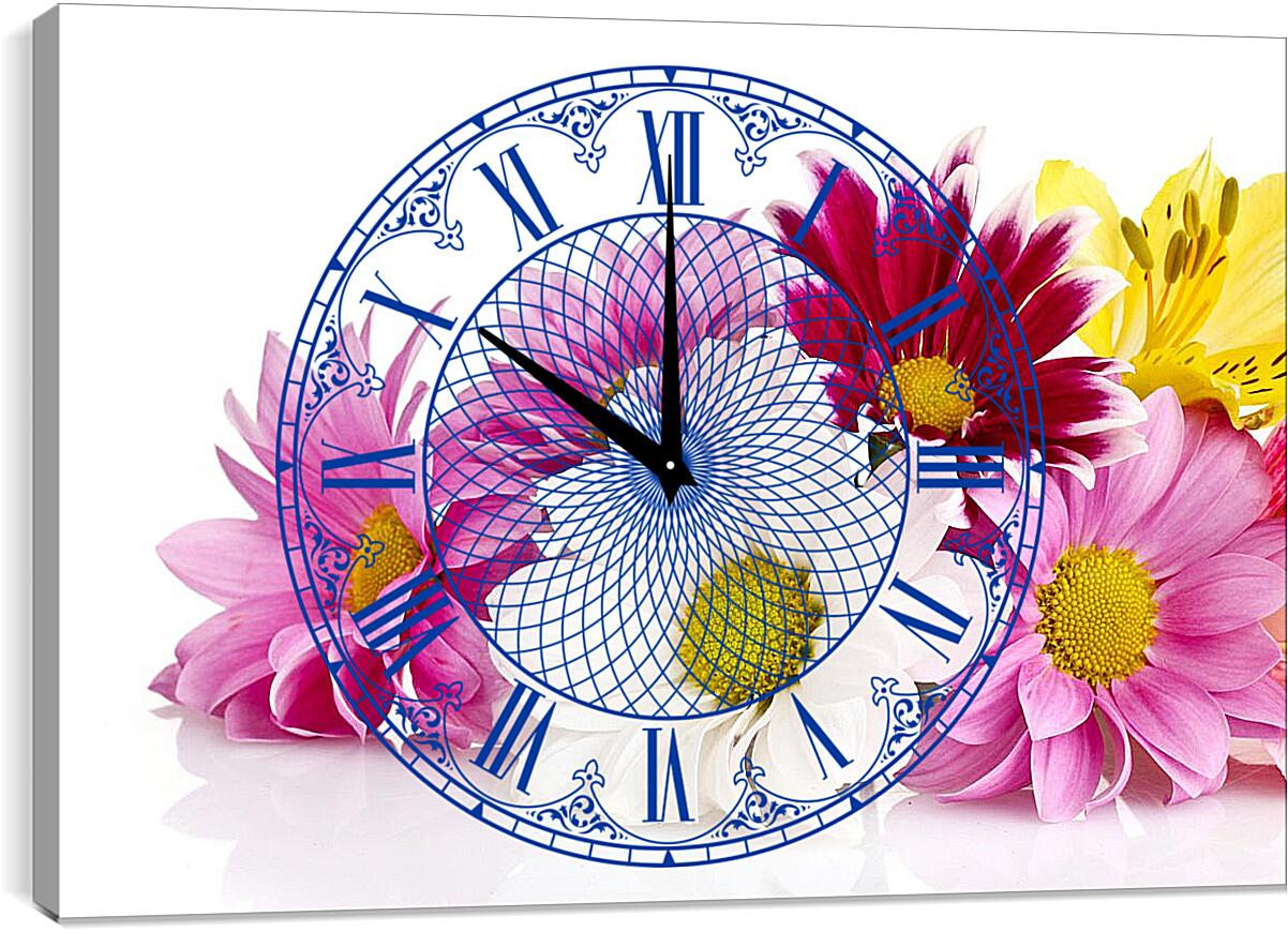 Часы картина - Букет цветов