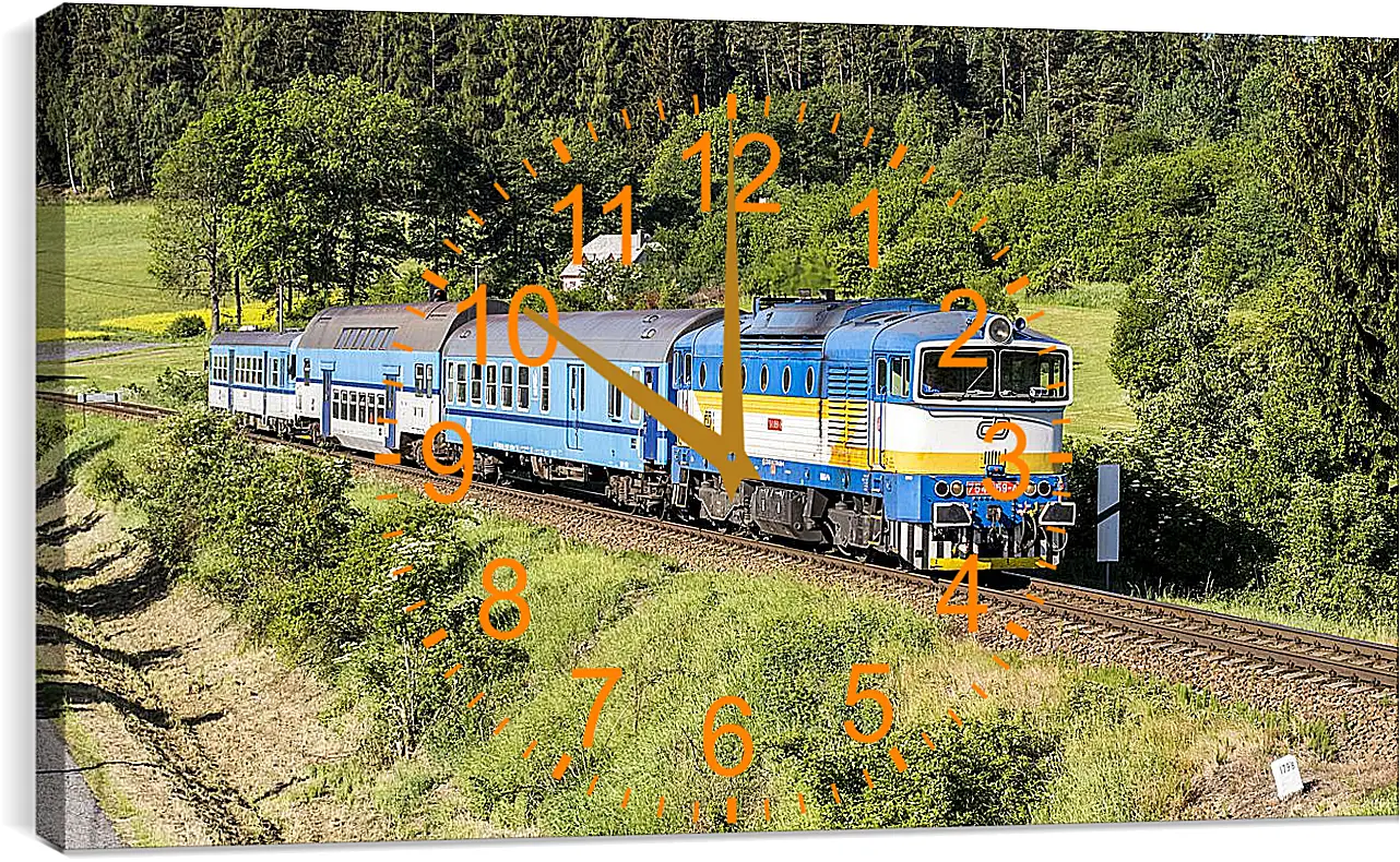 Часы картина - Локомотив в Чехии