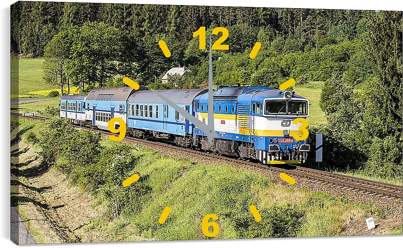 Часы картина - Локомотив в Чехии