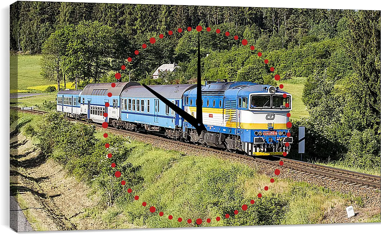 Часы картина - Локомотив в Чехии