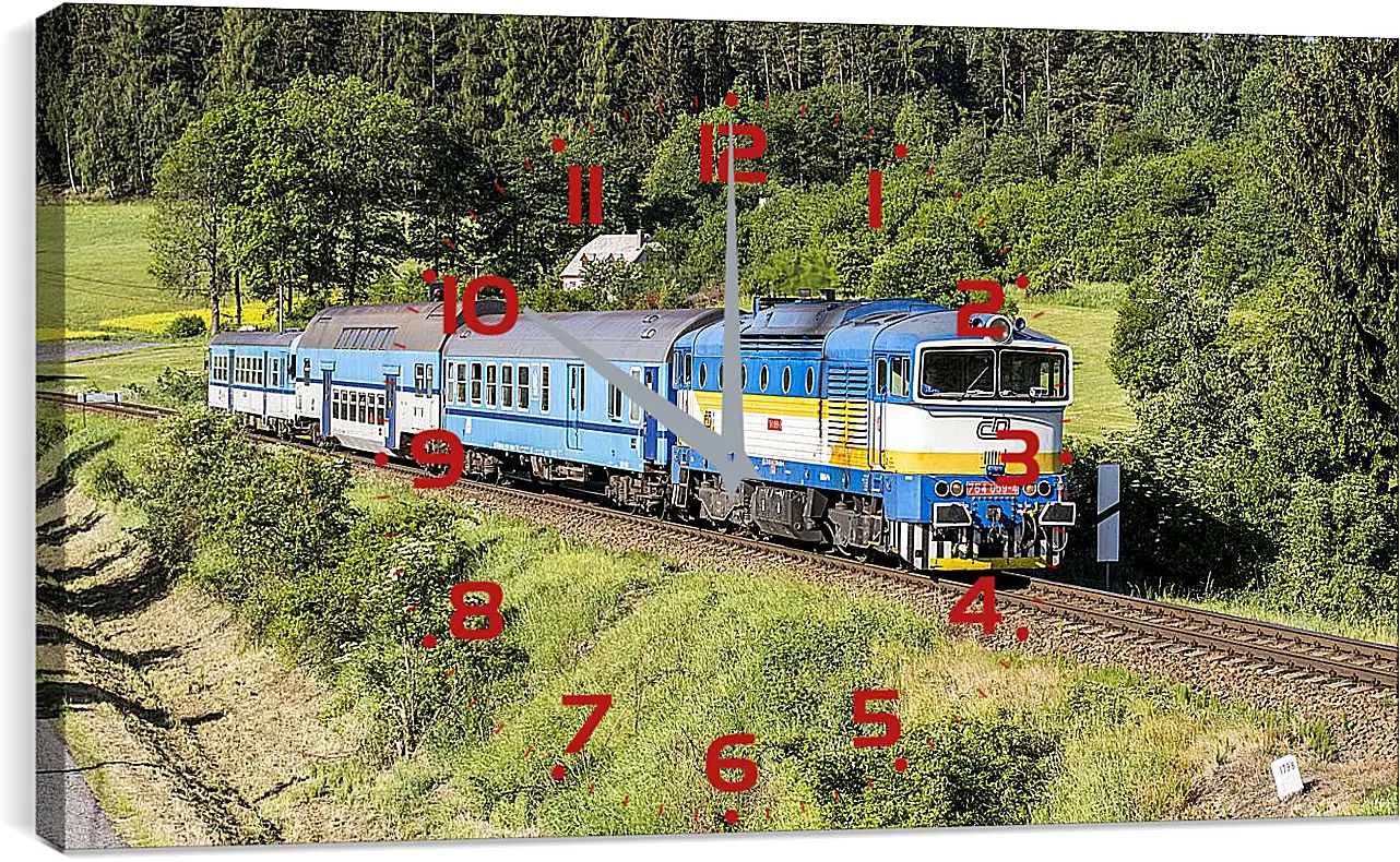 Часы картина - Локомотив в Чехии