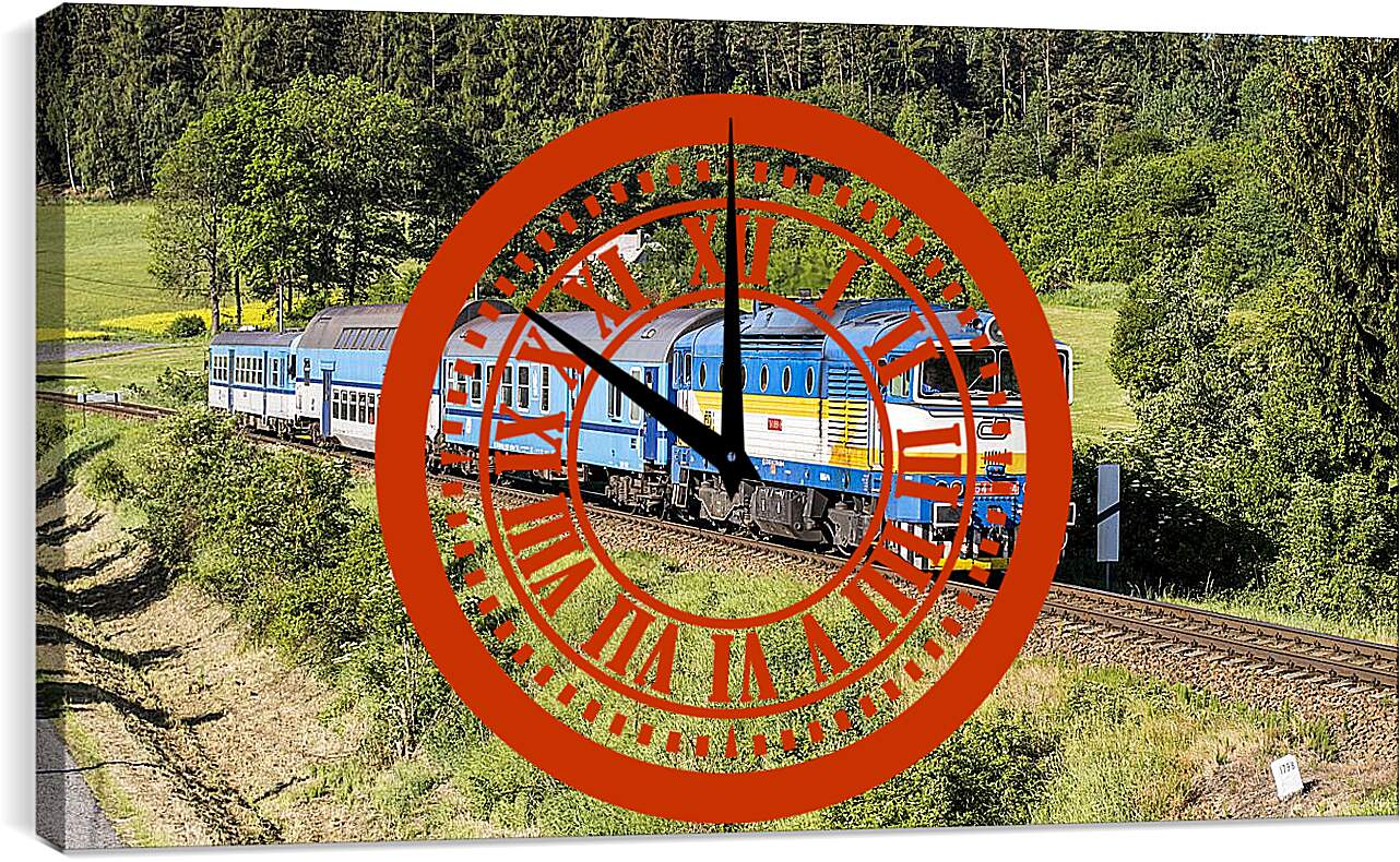 Часы картина - Локомотив в Чехии
