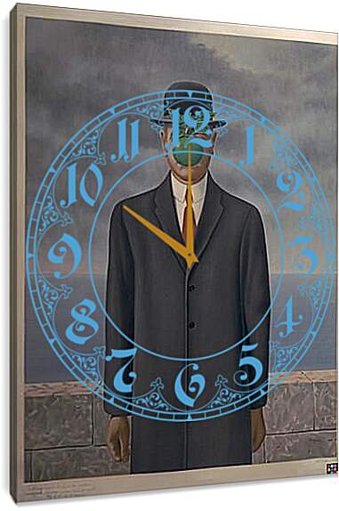 Часы картина - Man`s son. (Сын человеческий) Рене Магритт