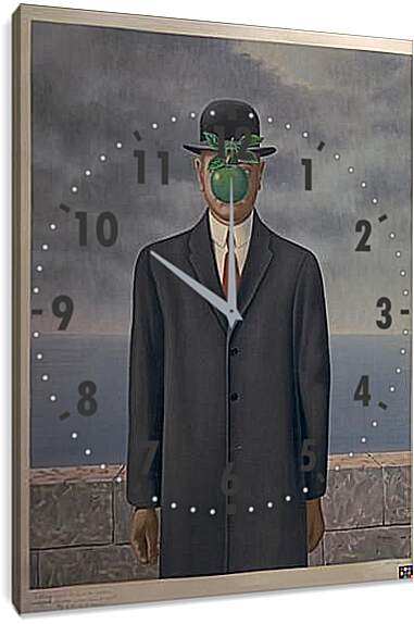 Часы картина - Man`s son. (Сын человеческий) Рене Магритт