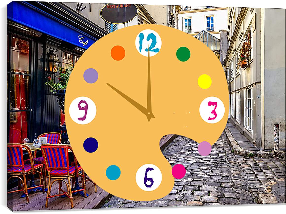 Часы картина - Парижское кафе