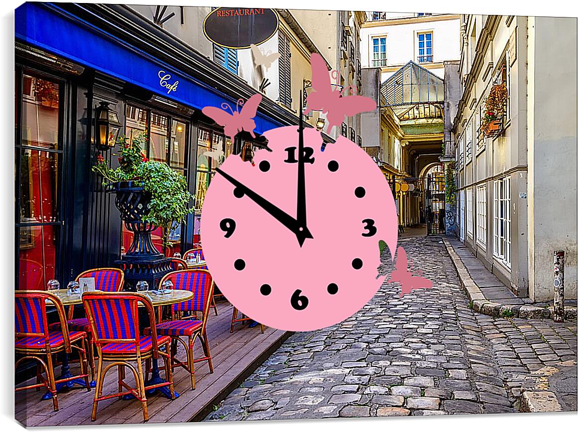 Часы картина - Парижское кафе