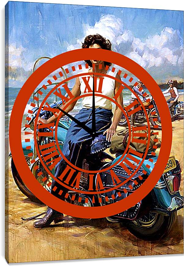 Часы картина - Ретро Байк