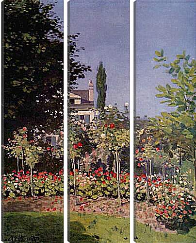 Модульная картина - Flowering Garden at Sainte-Adresse. Клод Моне