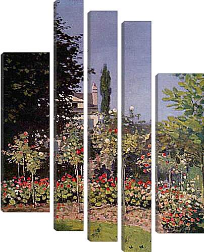 Модульная картина - Flowering Garden at Sainte-Adresse. Клод Моне