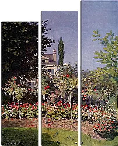 Модульная картина - Flowering Garden at Sainte-Adresse. Клод Моне