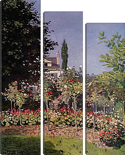 Модульная картина - Flowering Garden at Sainte-Adresse. Клод Моне