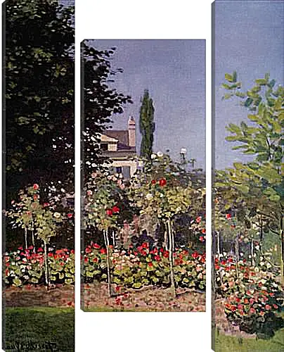 Модульная картина - Flowering Garden at Sainte-Adresse. Клод Моне