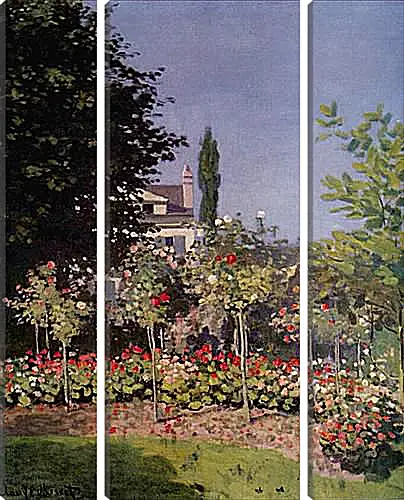 Модульная картина - Flowering Garden at Sainte-Adresse. Клод Моне