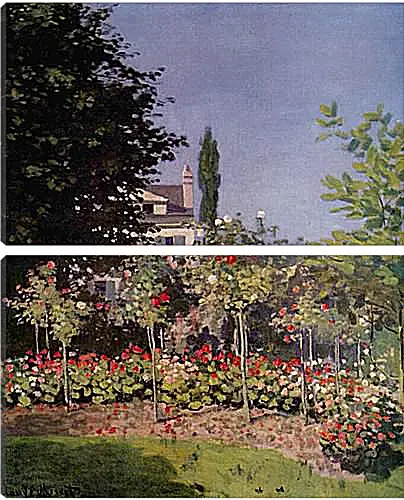 Модульная картина - Flowering Garden at Sainte-Adresse. Клод Моне