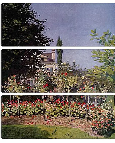 Модульная картина - Flowering Garden at Sainte-Adresse. Клод Моне