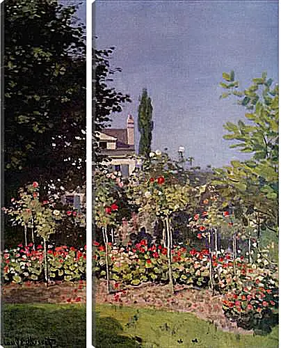 Модульная картина - Flowering Garden at Sainte-Adresse. Клод Моне