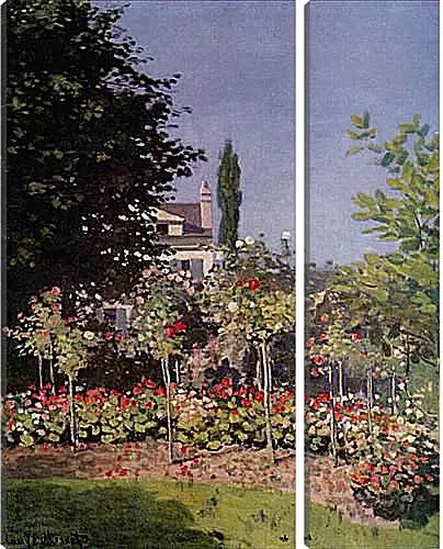 Модульная картина - Flowering Garden at Sainte-Adresse. Клод Моне