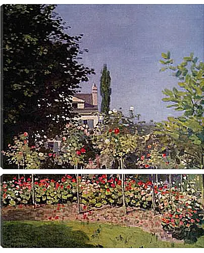 Модульная картина - Flowering Garden at Sainte-Adresse. Клод Моне