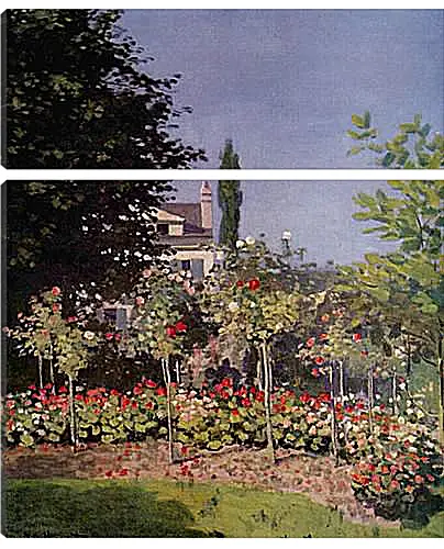 Модульная картина - Flowering Garden at Sainte-Adresse. Клод Моне