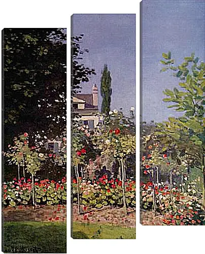 Модульная картина - Flowering Garden at Sainte-Adresse. Клод Моне