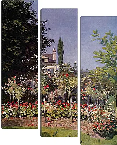 Модульная картина - Flowering Garden at Sainte-Adresse. Клод Моне