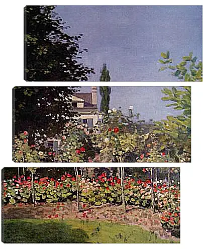 Модульная картина - Flowering Garden at Sainte-Adresse. Клод Моне