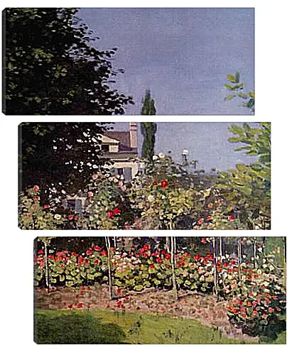 Модульная картина - Flowering Garden at Sainte-Adresse. Клод Моне