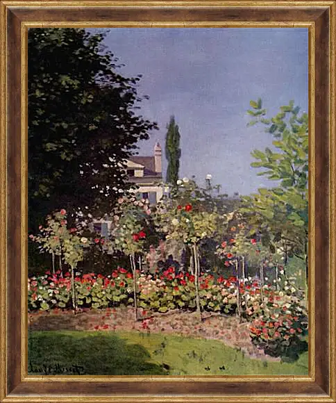 Картина в раме - Flowering Garden at Sainte-Adresse. Клод Моне