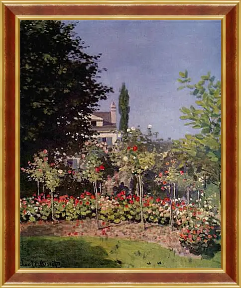 Картина в раме - Flowering Garden at Sainte-Adresse. Клод Моне