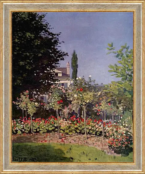 Картина в раме - Flowering Garden at Sainte-Adresse. Клод Моне