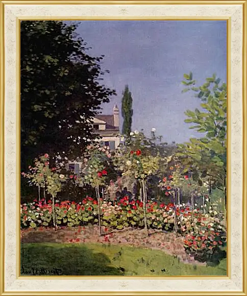 Картина в раме - Flowering Garden at Sainte-Adresse. Клод Моне