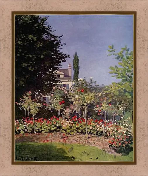 Картина в раме - Flowering Garden at Sainte-Adresse. Клод Моне