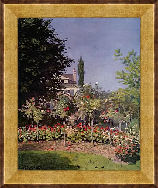 Картина в раме - Flowering Garden at Sainte-Adresse. Клод Моне