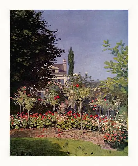 Картина в раме - Flowering Garden at Sainte-Adresse. Клод Моне