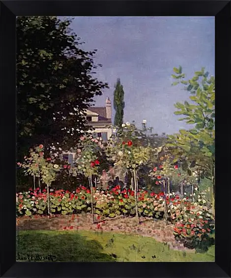 Картина в раме - Flowering Garden at Sainte-Adresse. Клод Моне