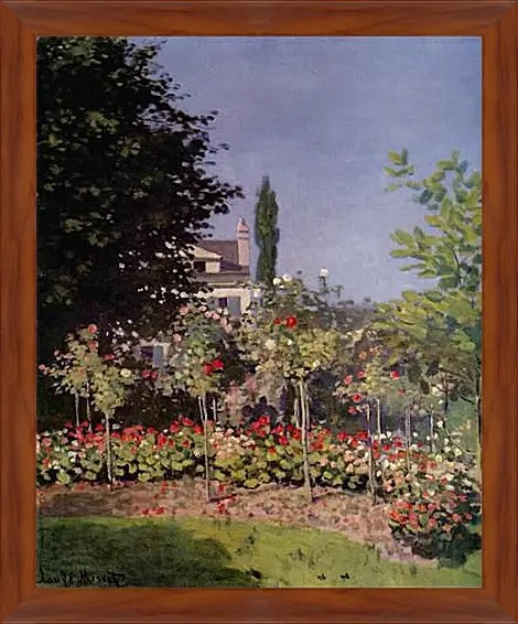 Картина в раме - Flowering Garden at Sainte-Adresse. Клод Моне