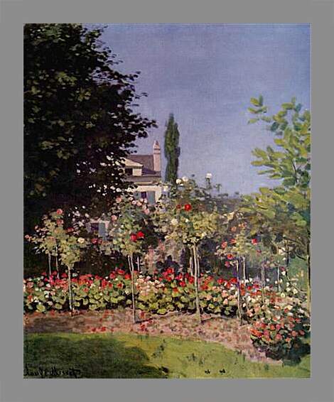 Картина в раме - Flowering Garden at Sainte-Adresse. Клод Моне