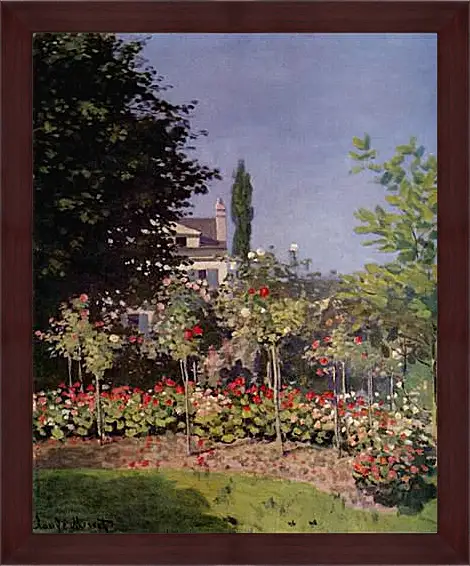 Картина в раме - Flowering Garden at Sainte-Adresse. Клод Моне