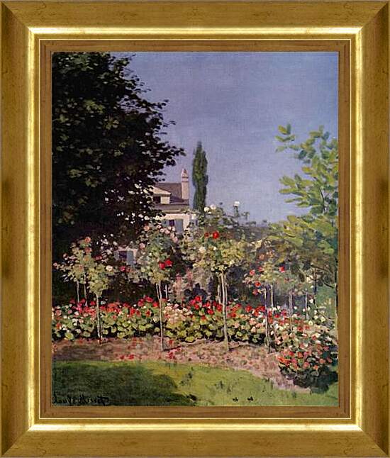 Картина в раме - Flowering Garden at Sainte-Adresse. Клод Моне