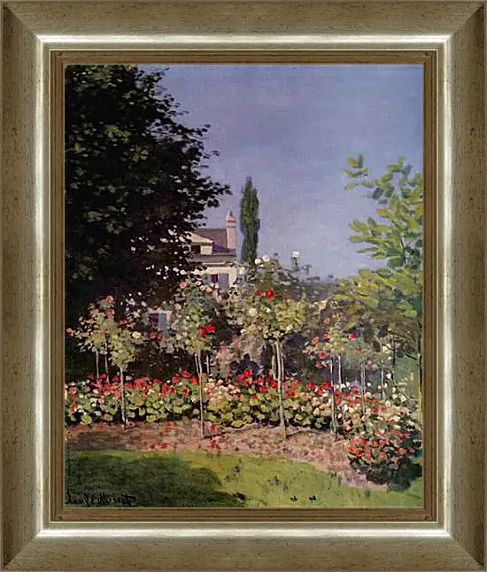 Картина в раме - Flowering Garden at Sainte-Adresse. Клод Моне